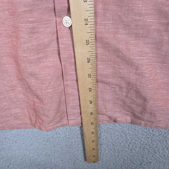 Uniqlo Shirt Mens SIze XL Dusty Pink Open Camp Collar Linen Blend Boxy Relaxed - Picture 7 of 10